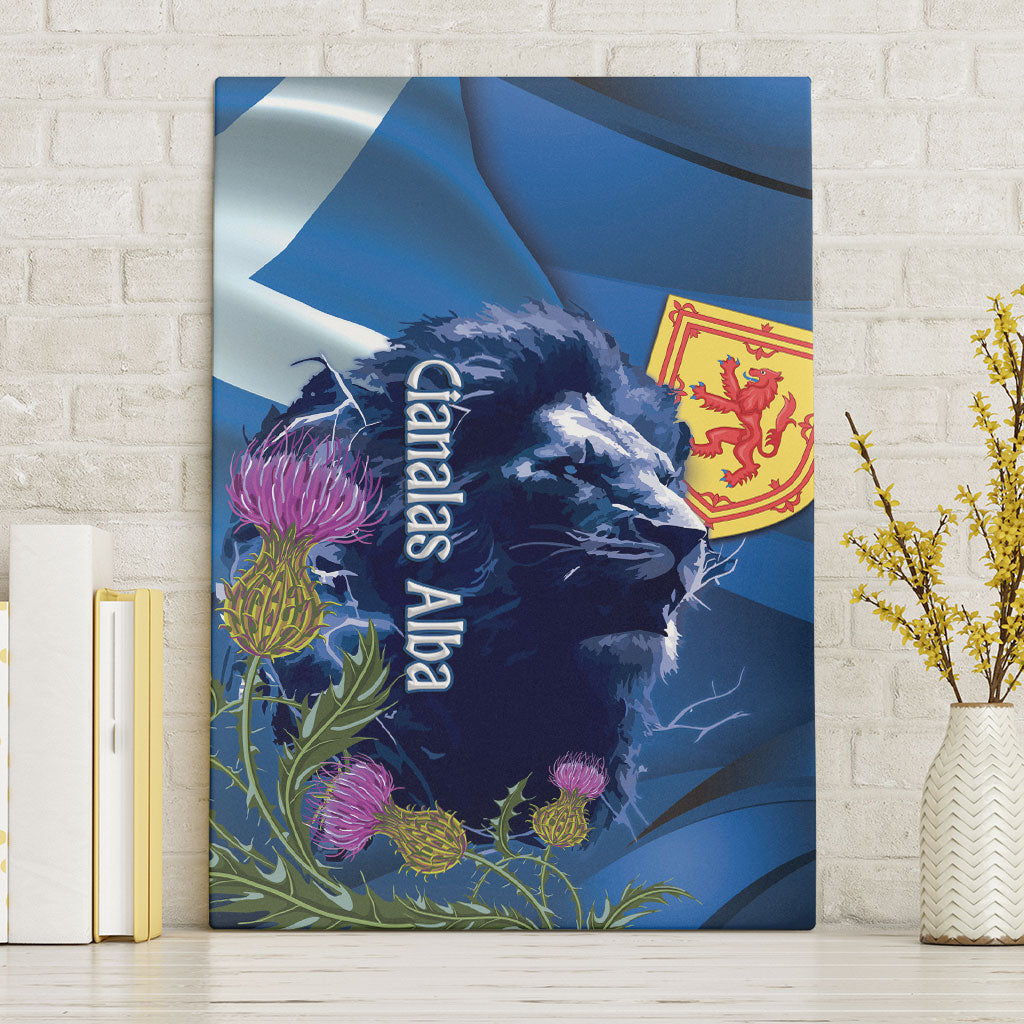 Cianalas Alba Scotland Canvas Wall Art Scottish Lion and Thistle Blue Version
