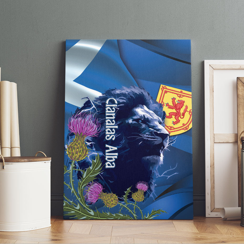 Cianalas Alba Scotland Canvas Wall Art Scottish Lion and Thistle Blue Version