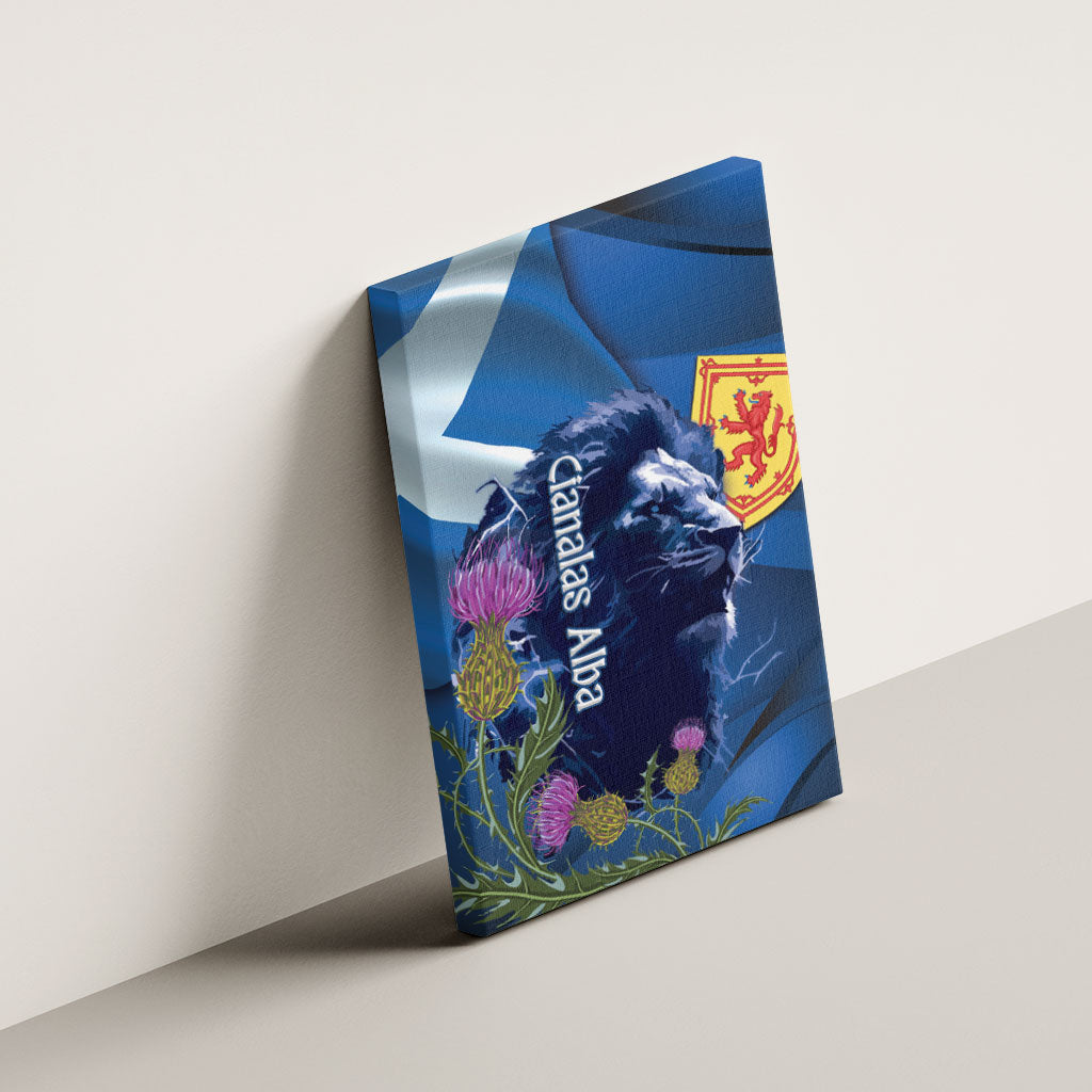 Cianalas Alba Scotland Canvas Wall Art Scottish Lion and Thistle Blue Version