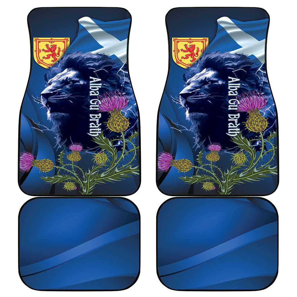 Cianalas Alba Scotland Car Mats Scottish Lion and Thistle Blue Version