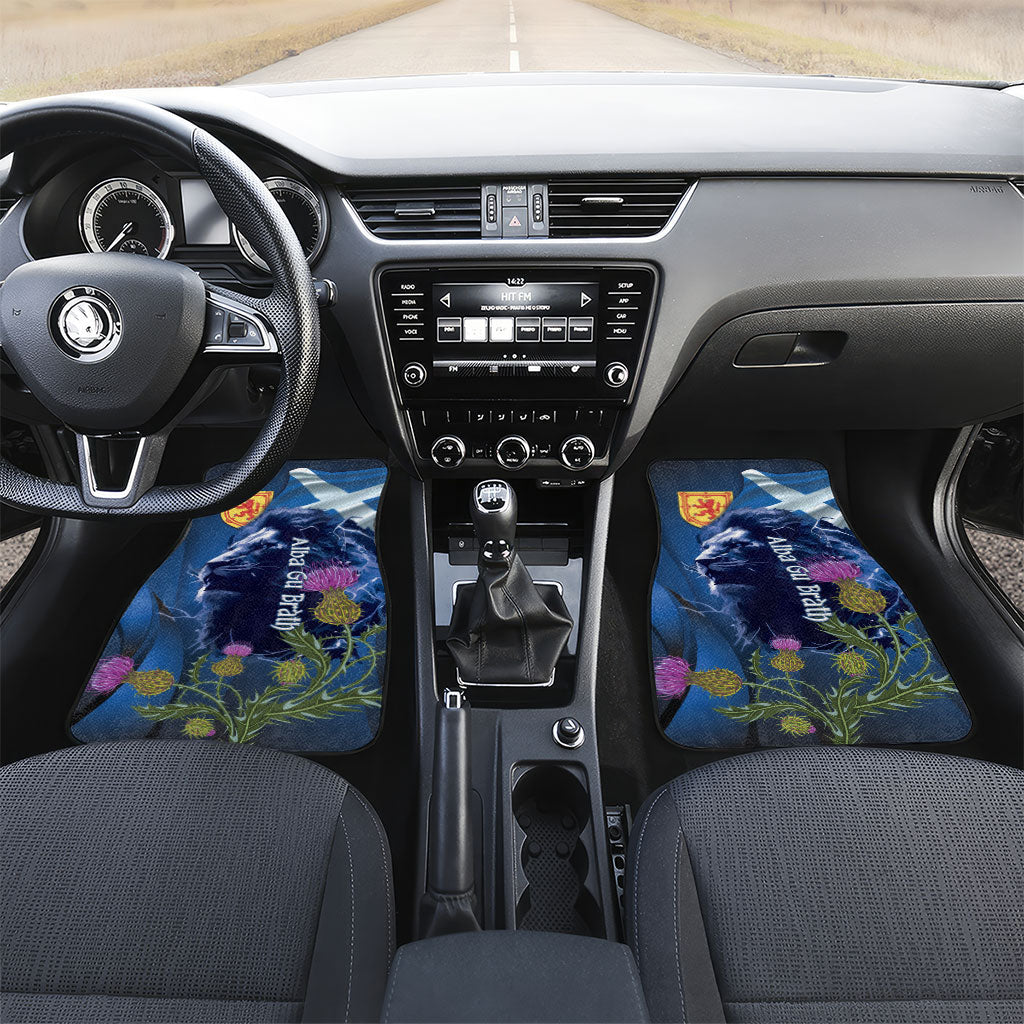 Cianalas Alba Scotland Car Mats Scottish Lion and Thistle Blue Version
