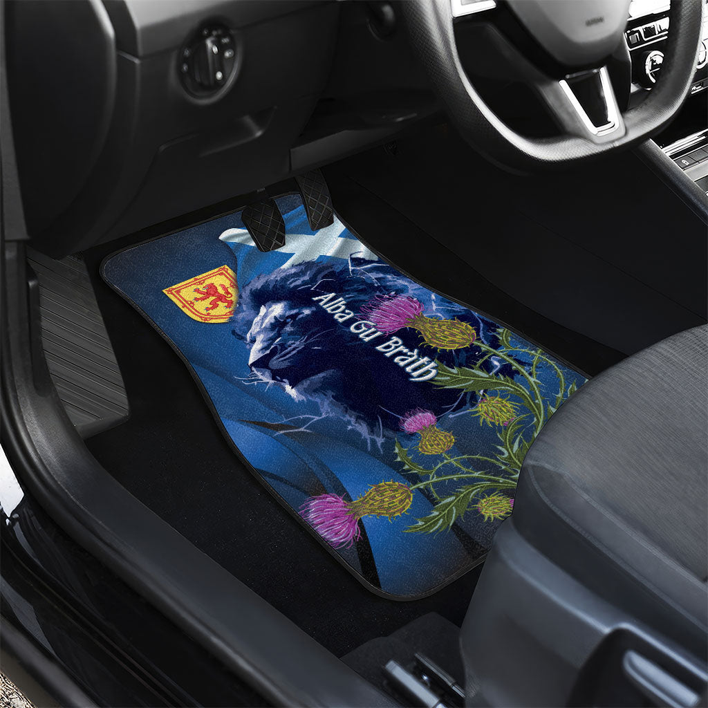 Cianalas Alba Scotland Car Mats Scottish Lion and Thistle Blue Version