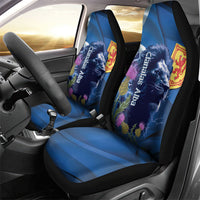 Cianalas Alba Scotland Car Seat Cover Scottish Lion and Thistle Blue Version