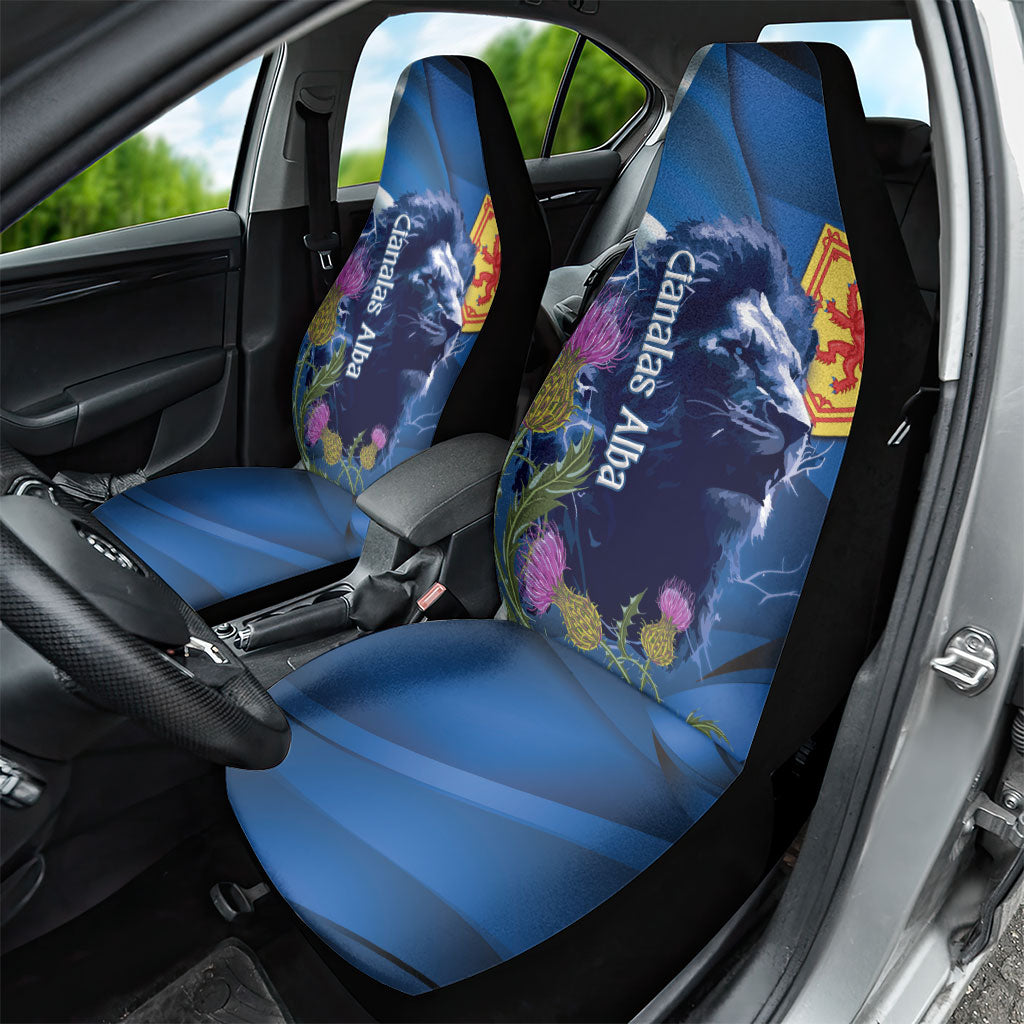 Cianalas Alba Scotland Car Seat Cover Scottish Lion and Thistle Blue Version