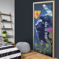 Cianalas Alba Scotland Door Cover Scottish Lion and Thistle Blue Version