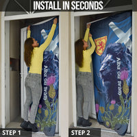 Cianalas Alba Scotland Door Cover Scottish Lion and Thistle Blue Version