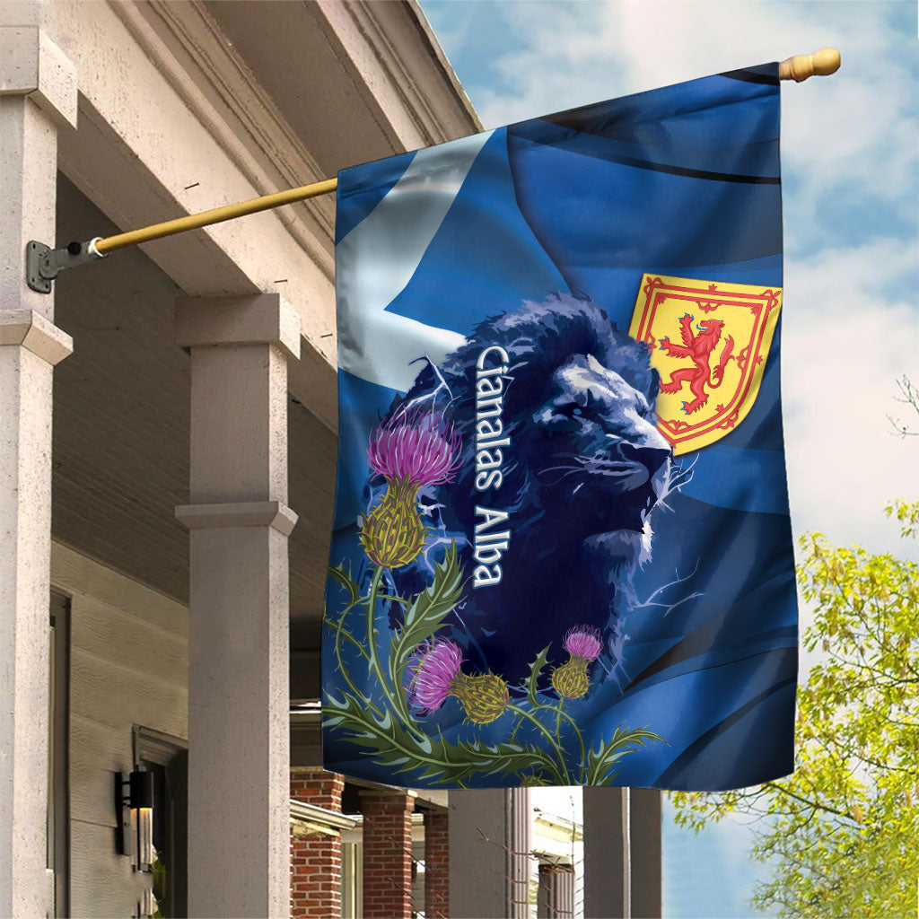 Cianalas Alba Scotland Garden Flag Scottish Lion and Thistle Blue Version
