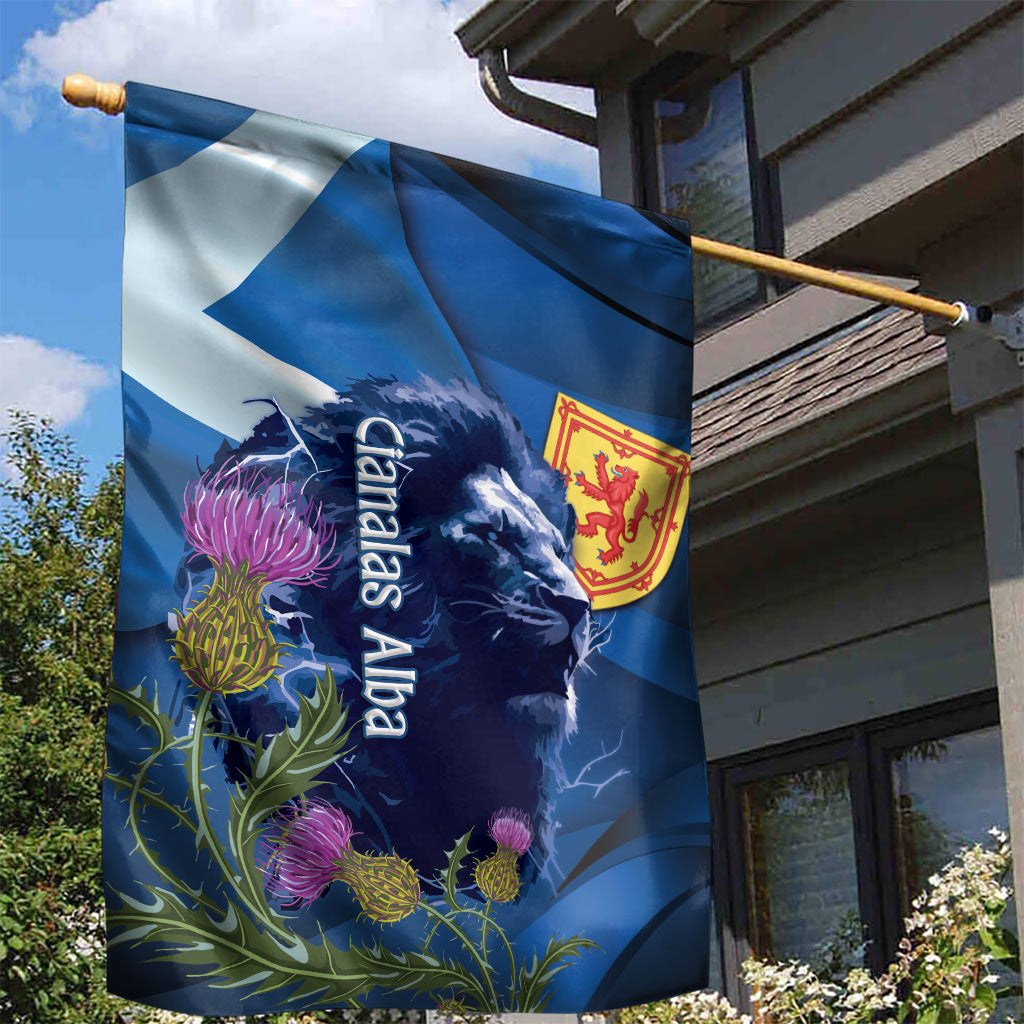 Cianalas Alba Scotland Garden Flag Scottish Lion and Thistle Blue Version
