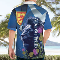 Cianalas Alba Scotland Hawaiian Shirt Scottish Lion and Thistle Blue Version