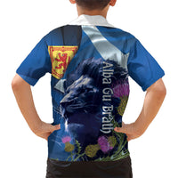 Cianalas Alba Scotland Hawaiian Shirt Scottish Lion and Thistle Blue Version
