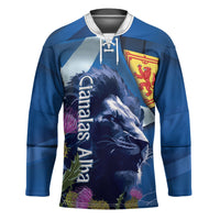 Cianalas Alba Scotland Hockey Jersey Scottish Lion and Thistle Blue Version