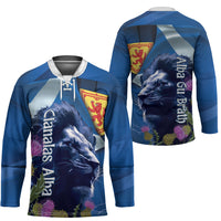 Cianalas Alba Scotland Hockey Jersey Scottish Lion and Thistle Blue Version