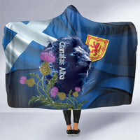 Cianalas Alba Scotland Hooded Blanket Scottish Lion and Thistle Blue Version