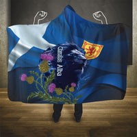 Cianalas Alba Scotland Hooded Blanket Scottish Lion and Thistle Blue Version