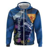 Cianalas Alba Scotland Hoodie Scottish Lion and Thistle Blue Version
