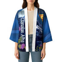 Cianalas Alba Scotland Kimono Scottish Lion and Thistle Blue Version