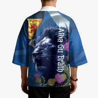 Cianalas Alba Scotland Kimono Scottish Lion and Thistle Blue Version