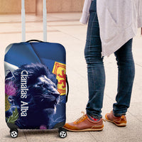 Cianalas Alba Scotland Luggage Cover Scottish Lion and Thistle Blue Version