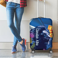 Cianalas Alba Scotland Luggage Cover Scottish Lion and Thistle Blue Version