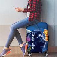 Cianalas Alba Scotland Luggage Cover Scottish Lion and Thistle Blue Version