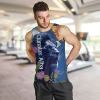 Cianalas Alba Scotland Men Tank Top Scottish Lion and Thistle Blue Version