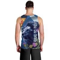 Cianalas Alba Scotland Men Tank Top Scottish Lion and Thistle Blue Version