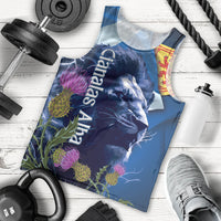 Cianalas Alba Scotland Men Tank Top Scottish Lion and Thistle Blue Version