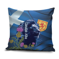 Cianalas Alba Scotland Pillow Cover Scottish Lion and Thistle Blue Version