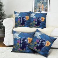 Cianalas Alba Scotland Pillow Cover Scottish Lion and Thistle Blue Version