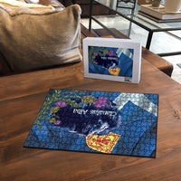 Cianalas Alba Scotland Puzzle Scottish Lion and Thistle Blue Version