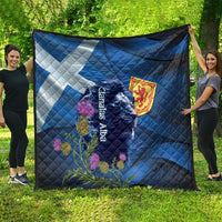 Cianalas Alba Scotland Quilt Scottish Lion and Thistle Blue Version