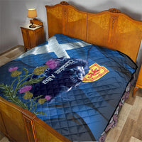 Cianalas Alba Scotland Quilt Scottish Lion and Thistle Blue Version