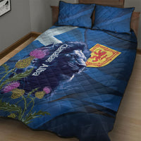 Cianalas Alba Scotland Quilt Bed Set Scottish Lion and Thistle Blue Version