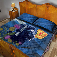 Cianalas Alba Scotland Quilt Bed Set Scottish Lion and Thistle Blue Version