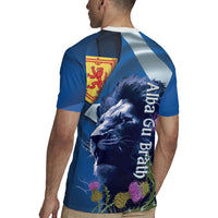 Cianalas Alba Scotland Rugby Jersey Scottish Lion and Thistle Blue Version