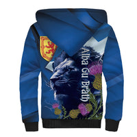 Cianalas Alba Scotland Sherpa Hoodie Scottish Lion and Thistle Blue Version