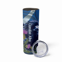 Cianalas Alba Scotland Skinny Tumbler Scottish Lion and Thistle Blue Version