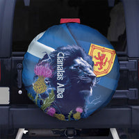 Cianalas Alba Scotland Spare Tire Cover Scottish Lion and Thistle Blue Version