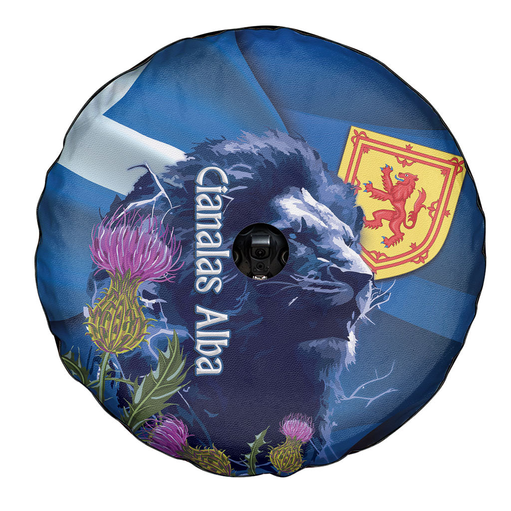 Cianalas Alba Scotland Spare Tire Cover Scottish Lion and Thistle Blue Version