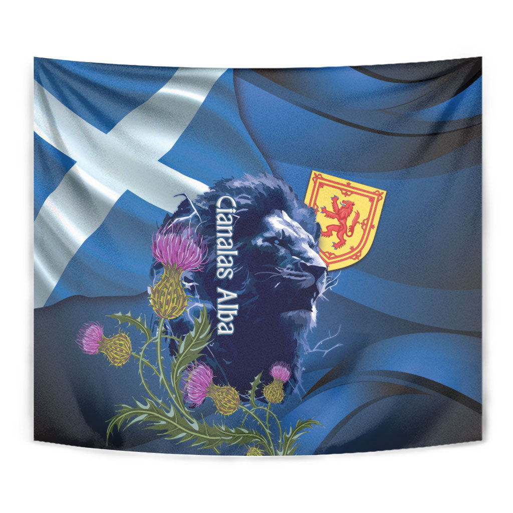 Cianalas Alba Scotland Tapestry Scottish Lion and Thistle Blue Version