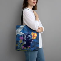 Cianalas Alba Scotland Tote Bag Scottish Lion and Thistle Blue Version