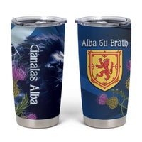 Cianalas Alba Scotland Tumbler Cup Scottish Lion and Thistle Blue Version