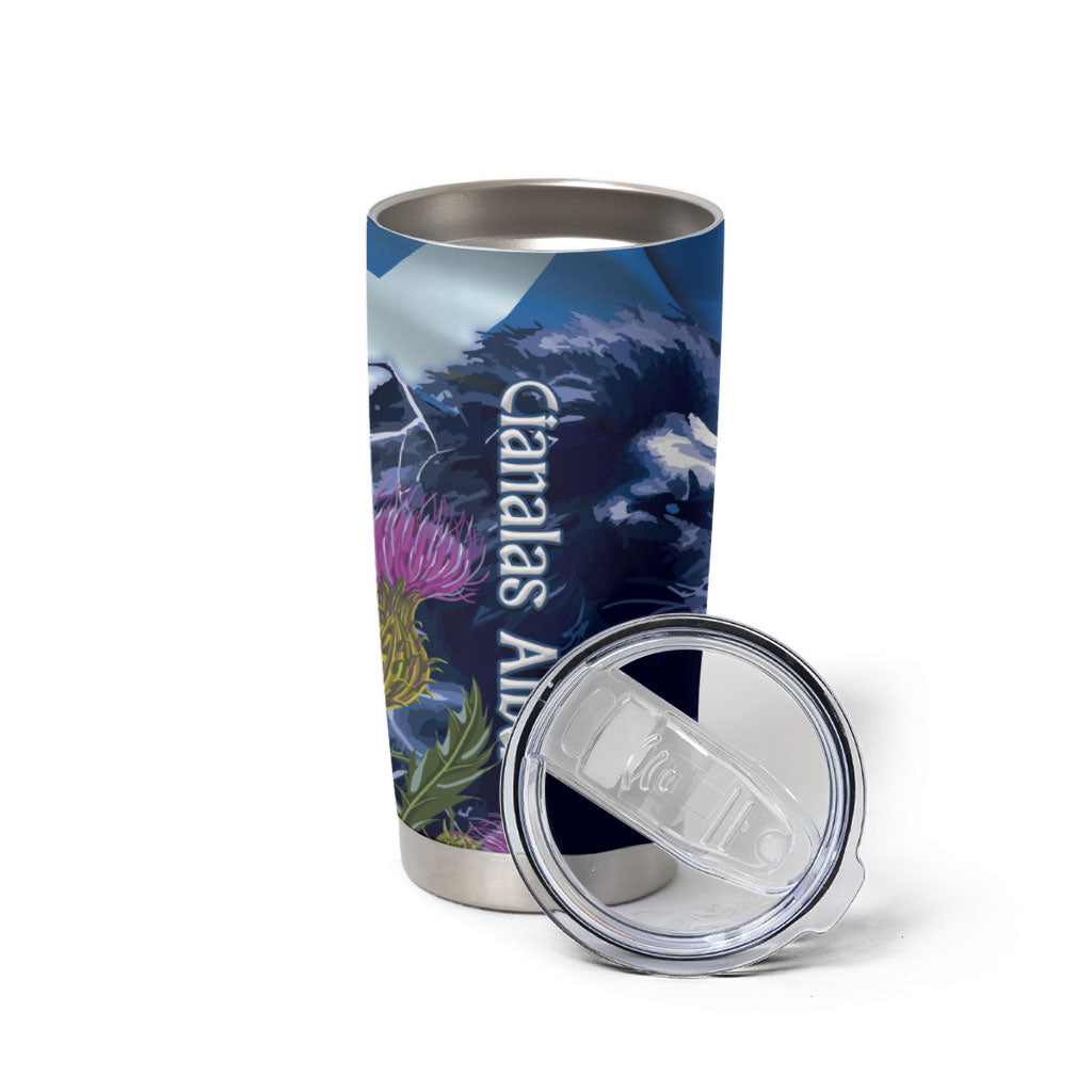 Cianalas Alba Scotland Tumbler Cup Scottish Lion and Thistle Blue Version