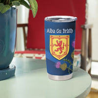 Cianalas Alba Scotland Tumbler Cup Scottish Lion and Thistle Blue Version