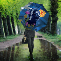 Cianalas Alba Scotland Umbrella Scottish Lion and Thistle Blue Version