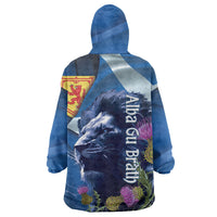 Cianalas Alba Scotland Wearable Blanket Hoodie Scottish Lion and Thistle Blue Version