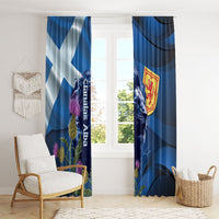 Cianalas Alba Scotland Window Curtain Scottish Lion and Thistle Blue Version