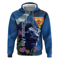 Cianalas Alba Scotland Zip Hoodie Scottish Lion and Thistle Blue Version