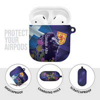 Cianalas Alba Scotland AirPods Case Scottish Lion and Thistle Purple Version