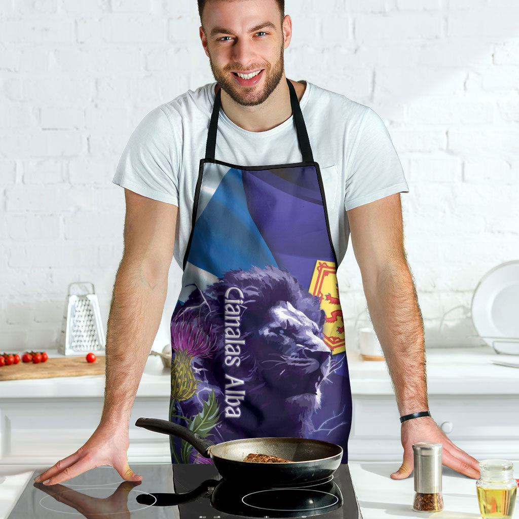 Cianalas Alba Scotland Apron Scottish Lion and Thistle Purple Version